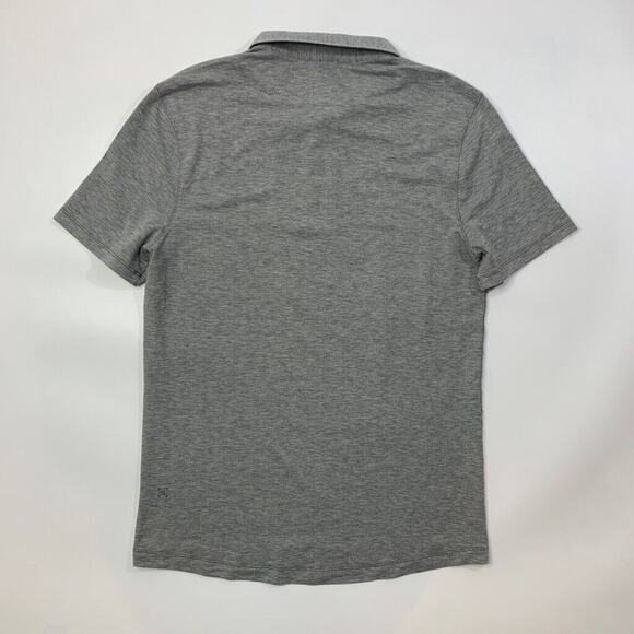Lululemon Polo Shirt Mens 19"Across Gray Heather Evolution Short Sleeve Golf - Picture 6 of 9